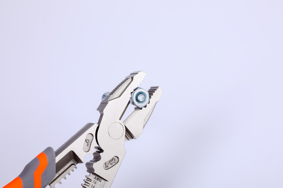 8-Inch Multifunction Pliers with 62 HRC Cutting Edges
